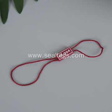 Rectangle shape red hang tag with gold logo